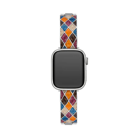 Mosaic Glow Glitter Apple Watch Band — Multicolor Steel  display picture 3