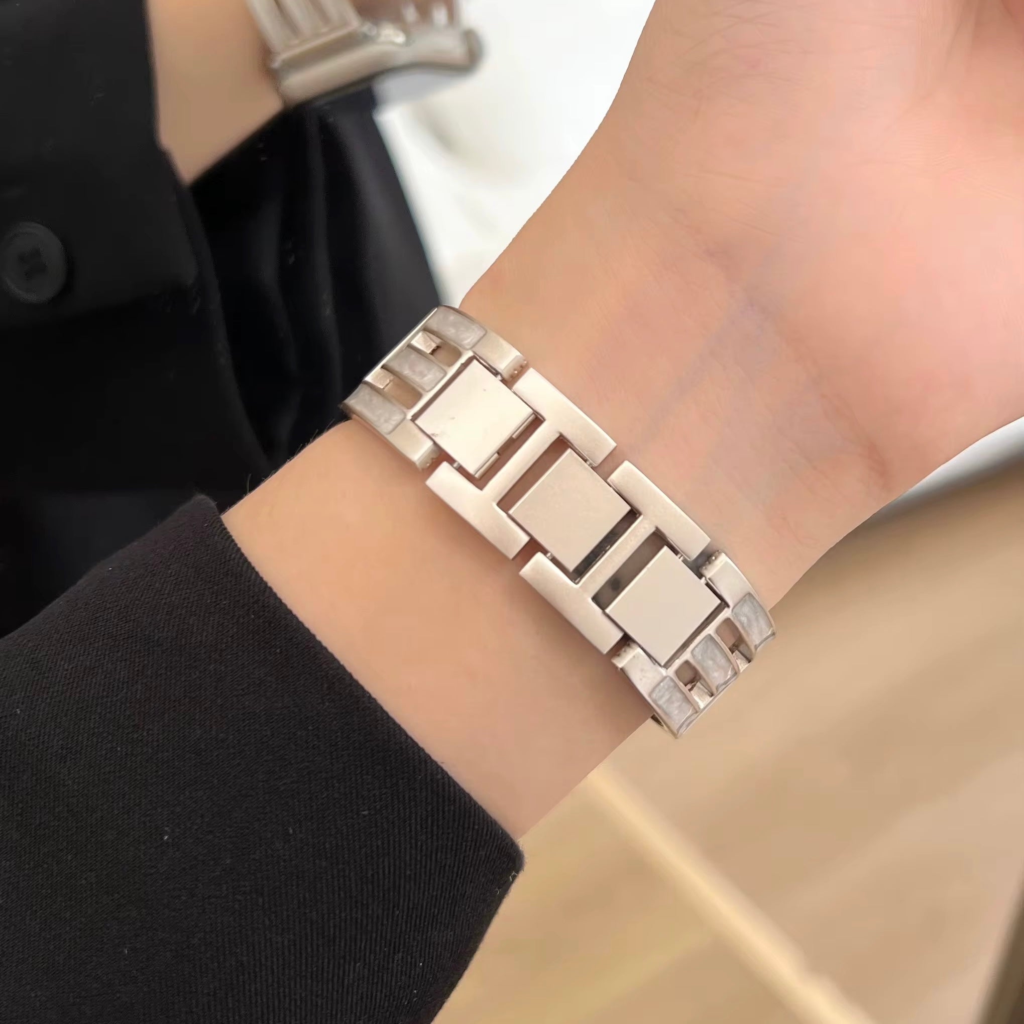 Axiom Link Greek Key Apple Watch Band — Stainless Steel – Fancy Bands