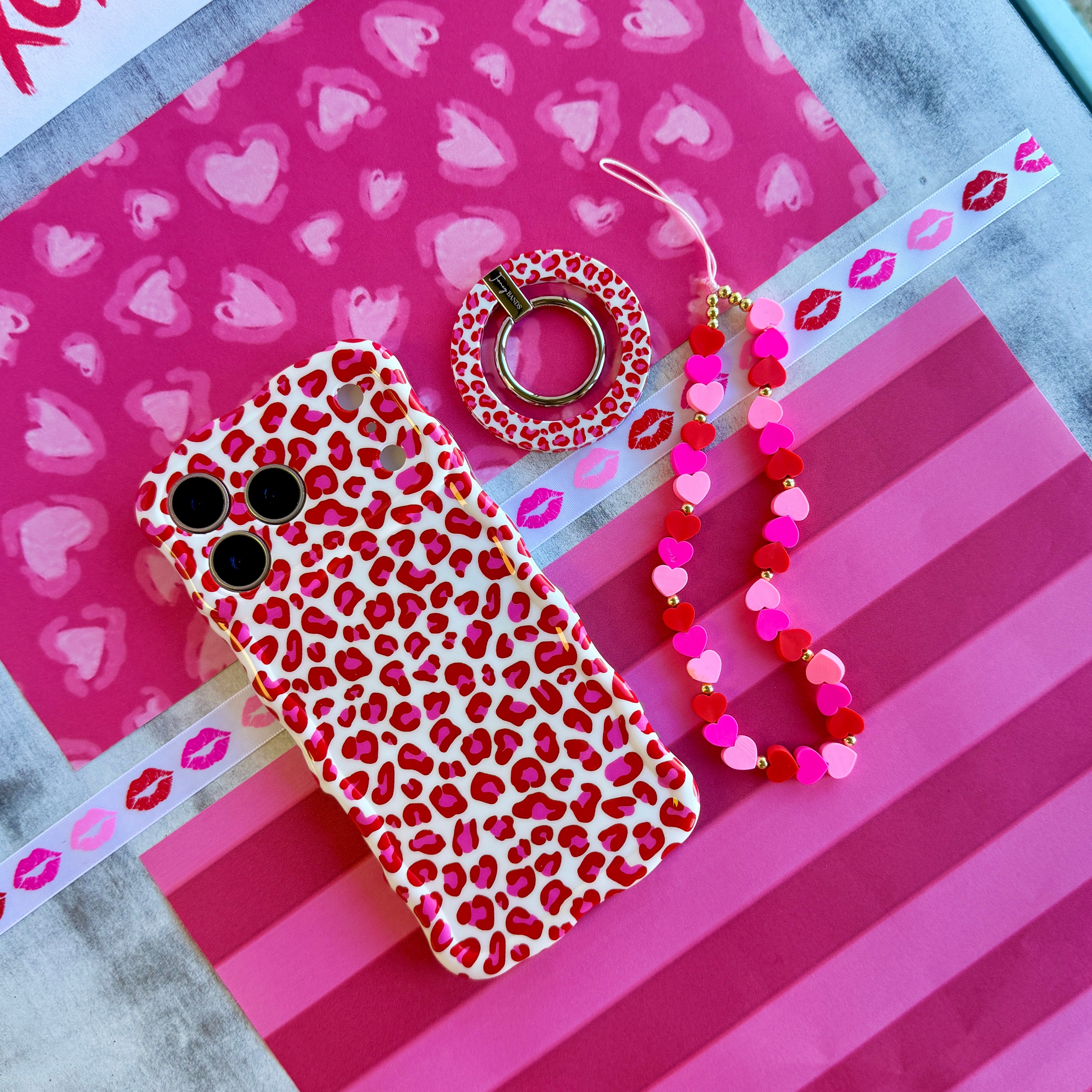 RED leopard cutie STYLE♡accessories♡♡ Leopard Crush Wavy Case | Red & Pink Cheetah iPhone Cover – Fancy