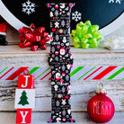 washable silicone apple watch band – merry holiday motif on black base