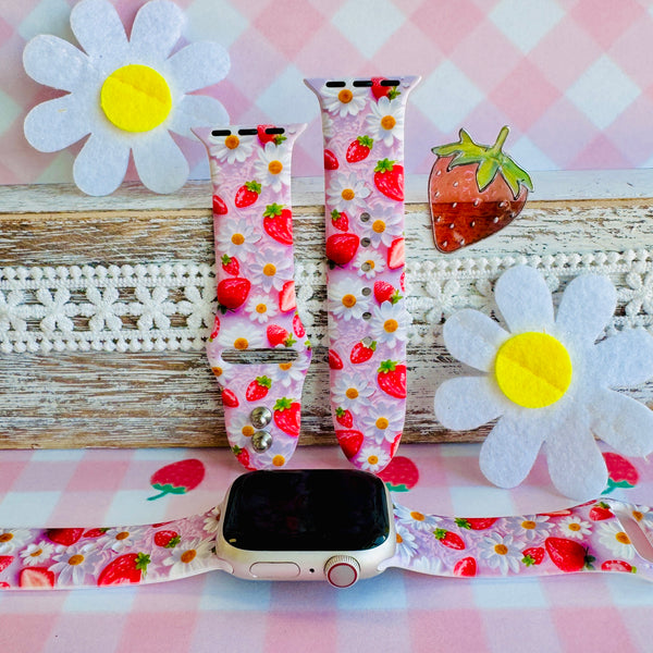 Berry Cute Blooms Print Silicone Band