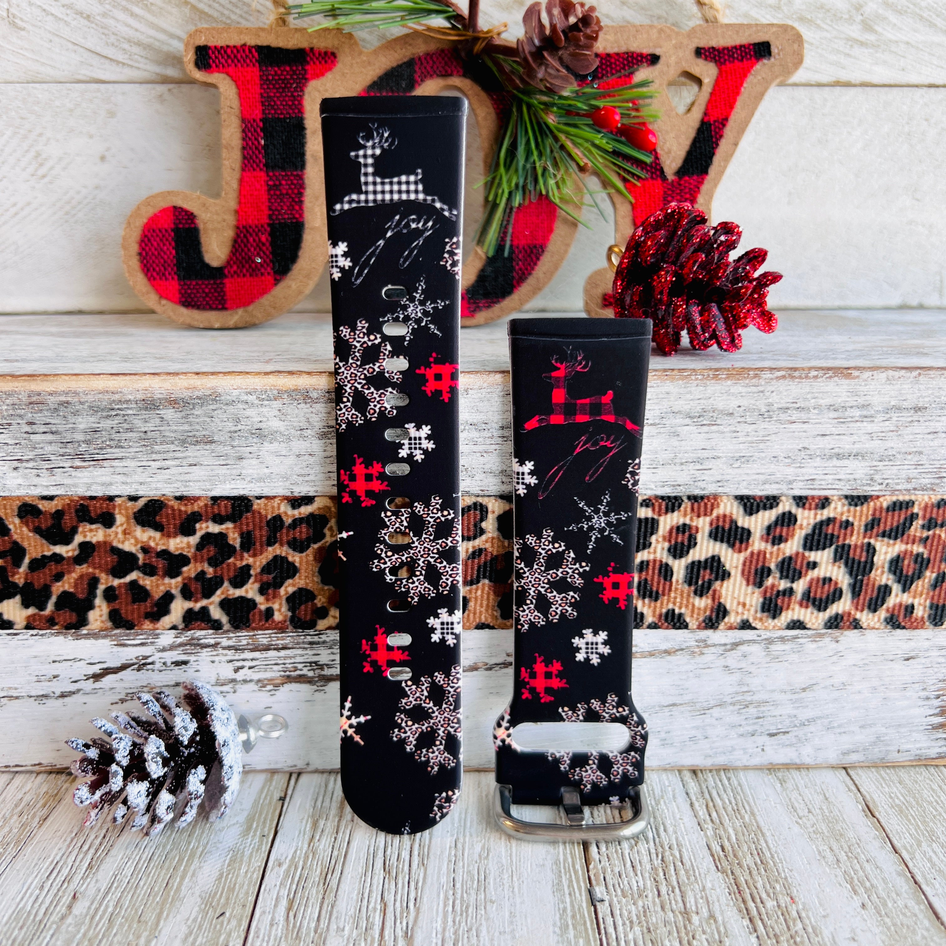 Deer Joy Print Silicone Band For Fitbit Versa 3/4/Sense Two Colors Available