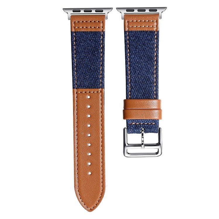 Chic Denim Leather Fusion Band For Apple Watch