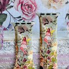 silicone apple watch strap closeup – petals & pixies floral fairy print, soft-touch finish