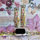 petals & pixies apple watch band – silicone strap with vintage florals, butterflies and fairies; fits 38–49 mm