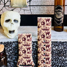 sepia halloween print galaxy watch strap with skulls and cauldrons