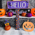 washable silicone apple watch band – halloween neon pumpkin motif, soft-touch finish