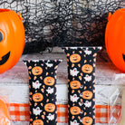 silicone apple watch strap closeup – mini jack-o’-lantern and ghost print
