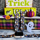 boo crew apple watch band – charcoal silicone with pumpkins, ghosts and stars; fits 38–49 mm