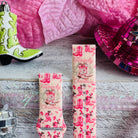 pink cowgirl boot pattern galaxy watch strap 20mm