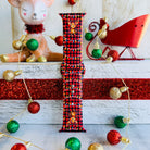 Deerlightful rustic Christmas Apple Watch strap with buffalo check and deer pattern
