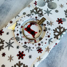 Elegant reindeer MagSafe phone ring stand with ice blue background
