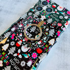 Phone case with Christmas-themed design on a light gray background