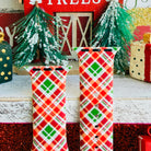 Close-up of Merry Tartan plaid pattern showing traditional Scottish check design on Apple Watch silicone band
