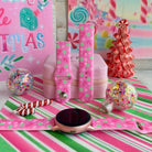 Peppermint Cutie Samsung Galaxy Watch band in pink with mint peppermints and candy canes, shown as two straps and on a rose gold Galaxy Watch