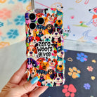 Zero Woofs Given Wavy Luxe MagSafe iPhone case with a colorful illustrated dog print design from Fancy Bands
