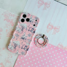 French Affair Hold It Fancy MagSafe grip ring with a pink and navy toile de Jouy print design from Fancy Bands