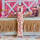 Let's Go Girls Apple Watch band with pink cowboy boots and western hats on mint background with barn decor
