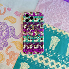 Fortune Parade Hold It Fancy MagSafe grip ring with a colorful boho elephant parade print from Fancy Bands