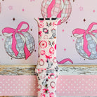 Disco Cowgirl pink western print silicone band for Apple Watch with cowboy boots and disco balls from Fancy Bands