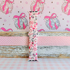 Disco Cowgirl pink western print silicone band for Apple Watch with cowboy boots and disco balls from Fancy Bands