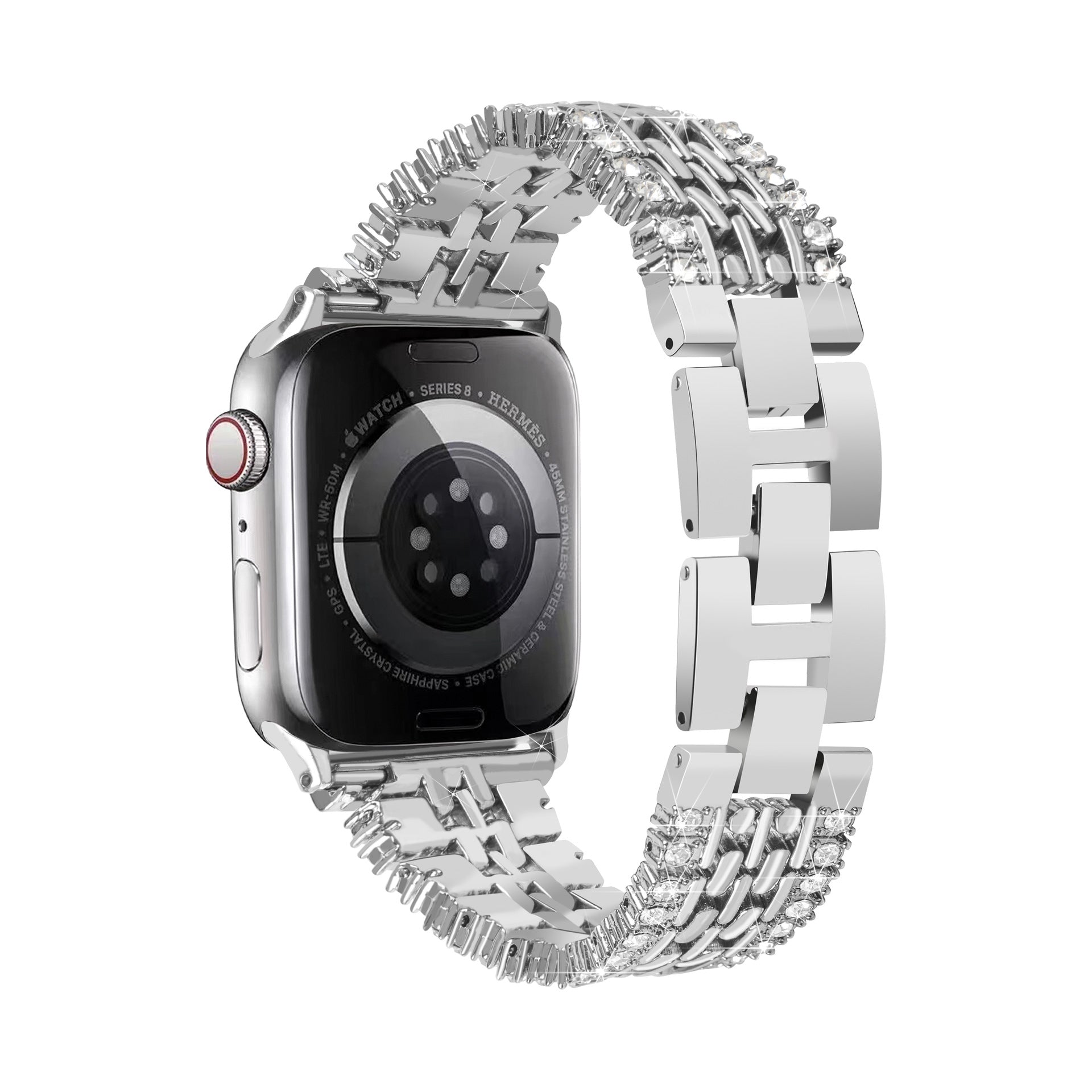 iPhoneアクセサリー Apple Watch シルバー925 アップルウォッチバンド｜チェーン×防水レザー｜メンズ