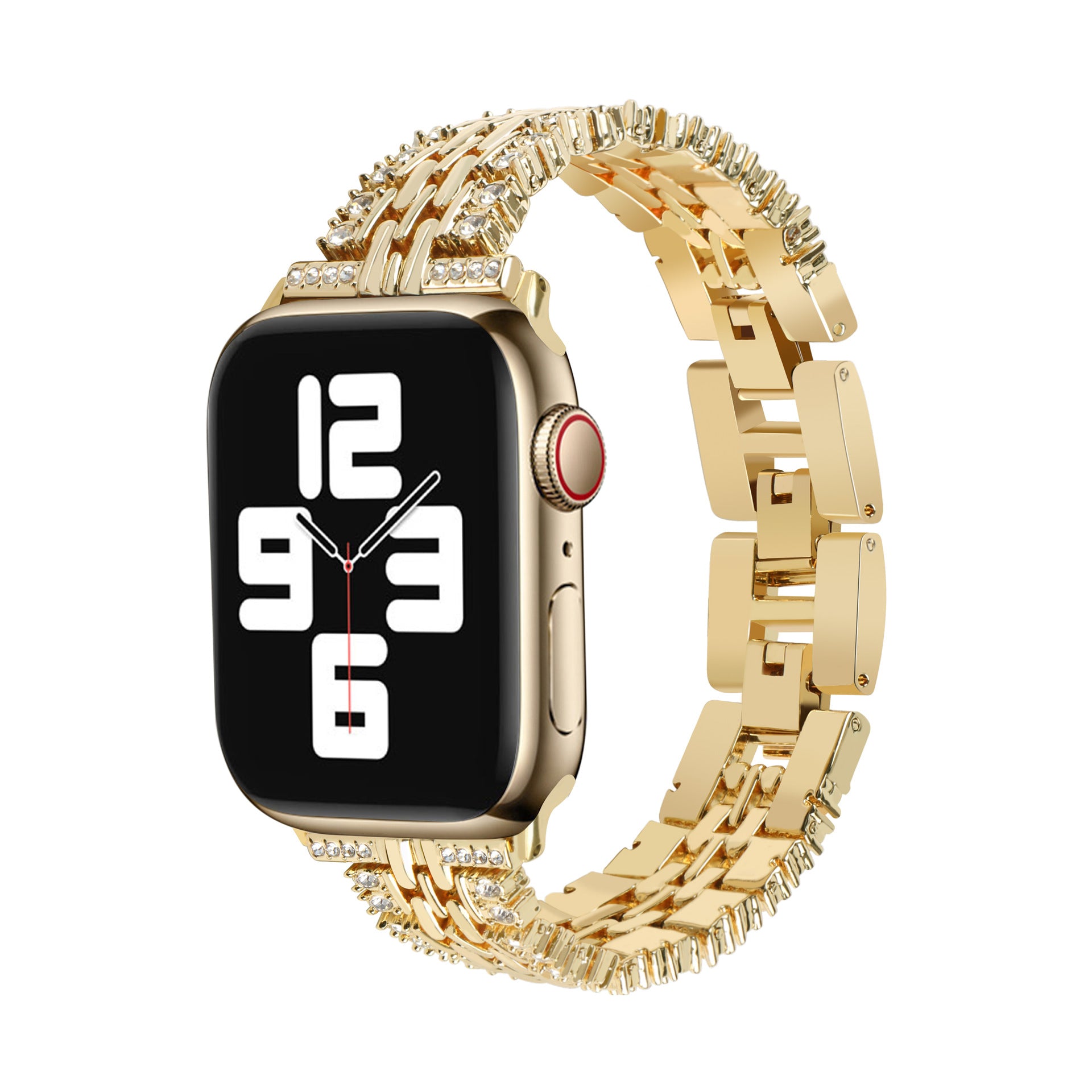 Diamond Drip Chain Link Steel Band For Apple Watch Two Colors