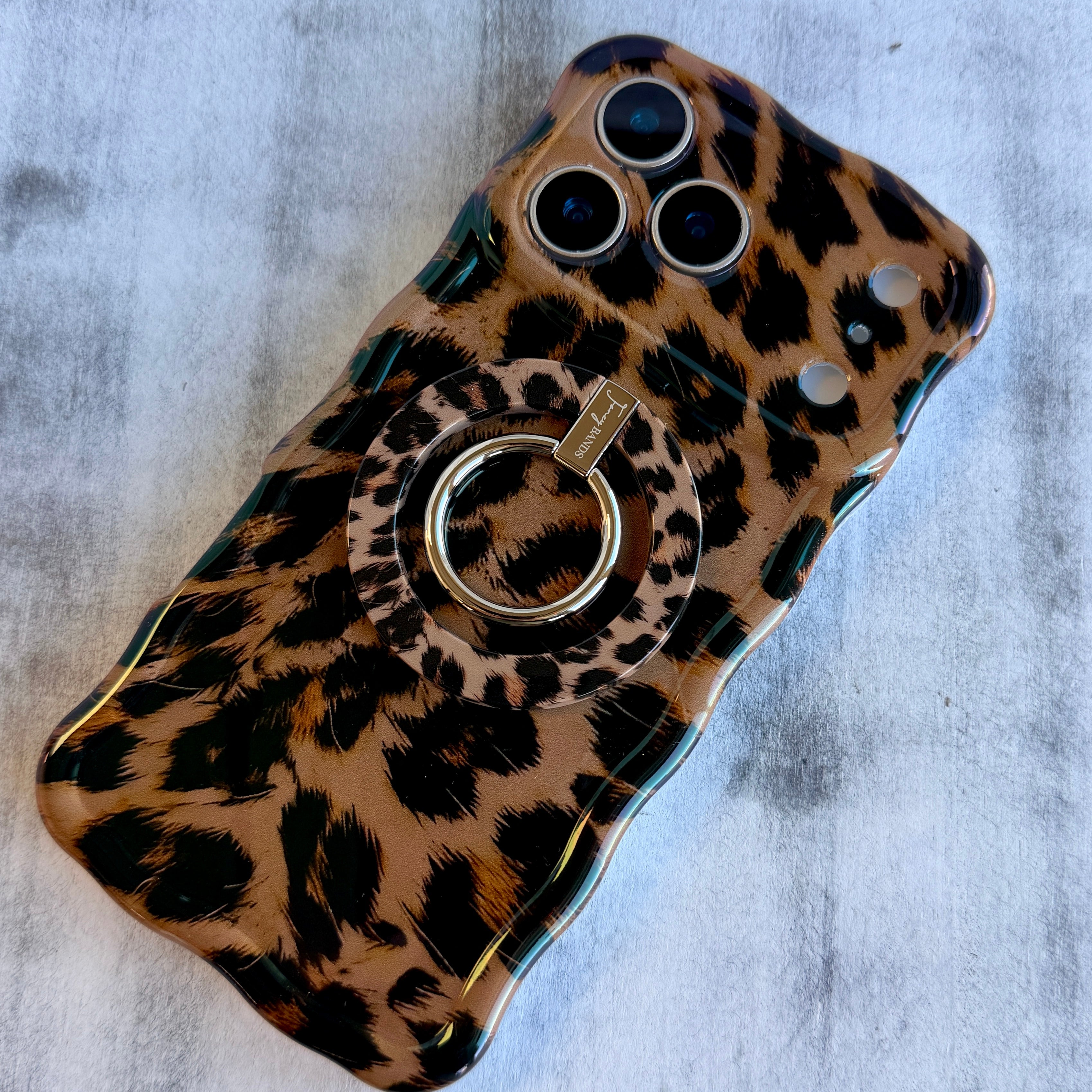 Rawr Mode leopard print MagSafe phone grip ring and stand compatible with iPhone