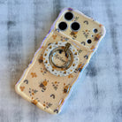 Cute bumblebee and honeycomb pattern MagSafe phone grip ring and stand compatible with iPhone and Samsung