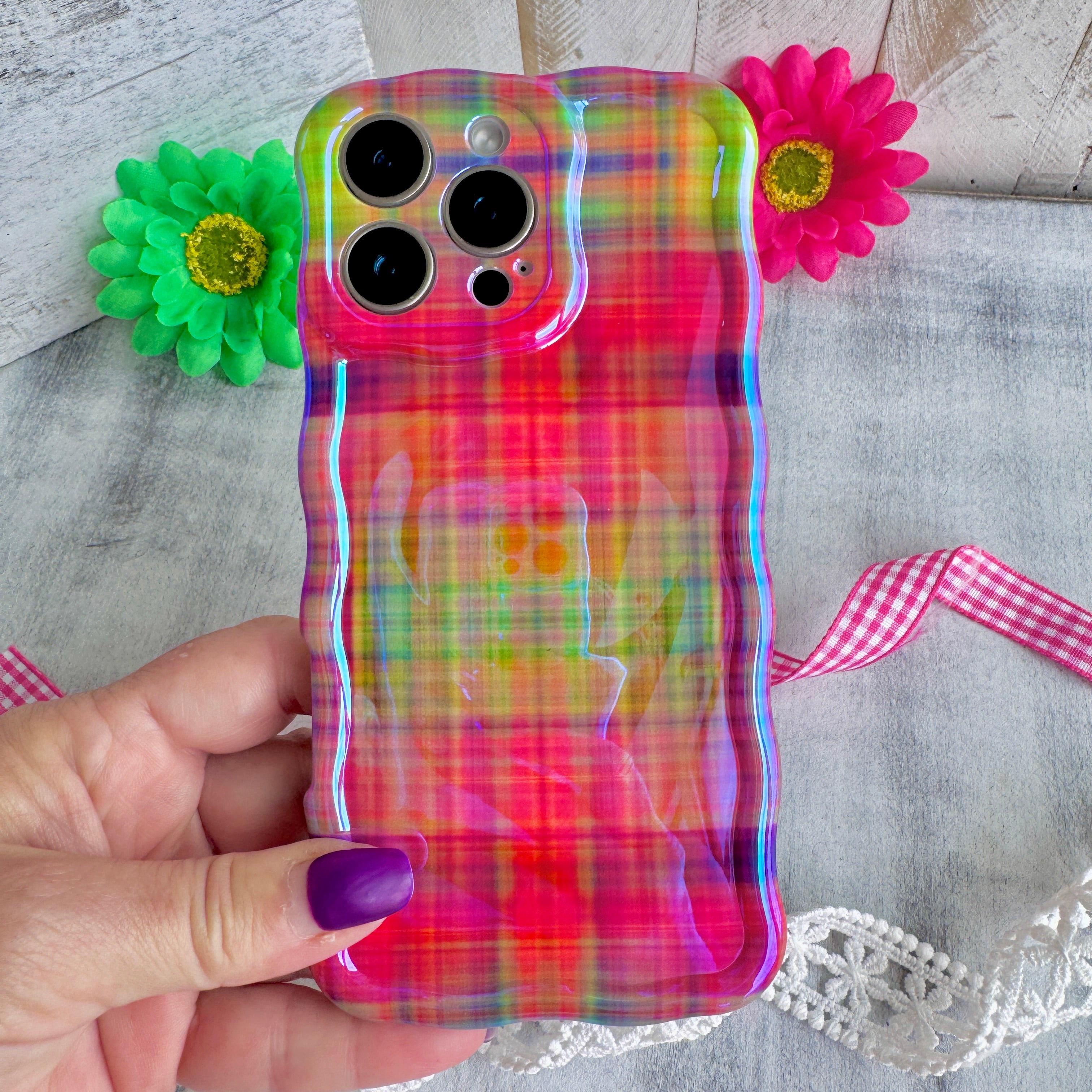 Colorful Plaid MagSafe iPhone Case - Hazy Tartan | Fancy Bands