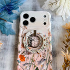Harvest Grace vintage floral pattern MagSafe phone grip ring and stand compatible with iPhone and Samsung