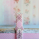 Pink Cashmere Plaid soft pink, cream and taupe plaid silicone band for Samsung Galaxy Watch from Fancy Bands