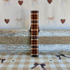 Toffee Tartan brown, tan and cream plaid silicone band for Samsung Galaxy Watch from Fancy Bands