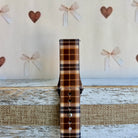 Toffee Tartan brown, tan and cream plaid silicone band for Samsung Galaxy Watch from Fancy Bands
