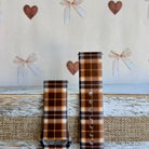 Toffee Tartan brown, tan and cream plaid silicone band for Samsung Galaxy Watch from Fancy Bands