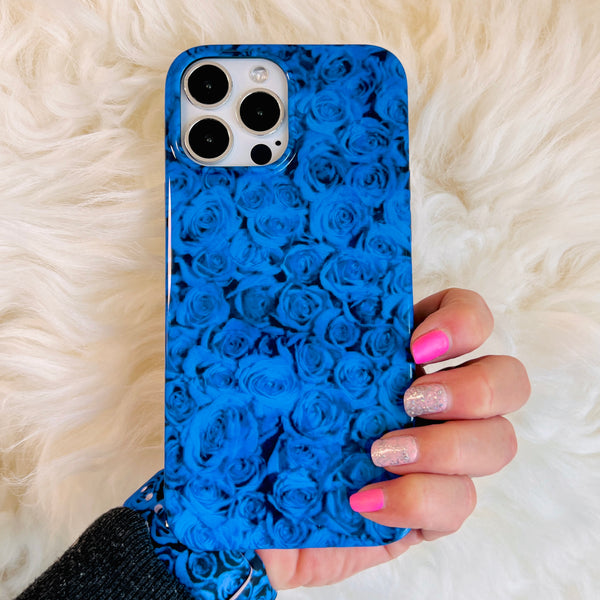 Cobalt Blue Roses iPhone Case - Floral For iPhone 14 Pro