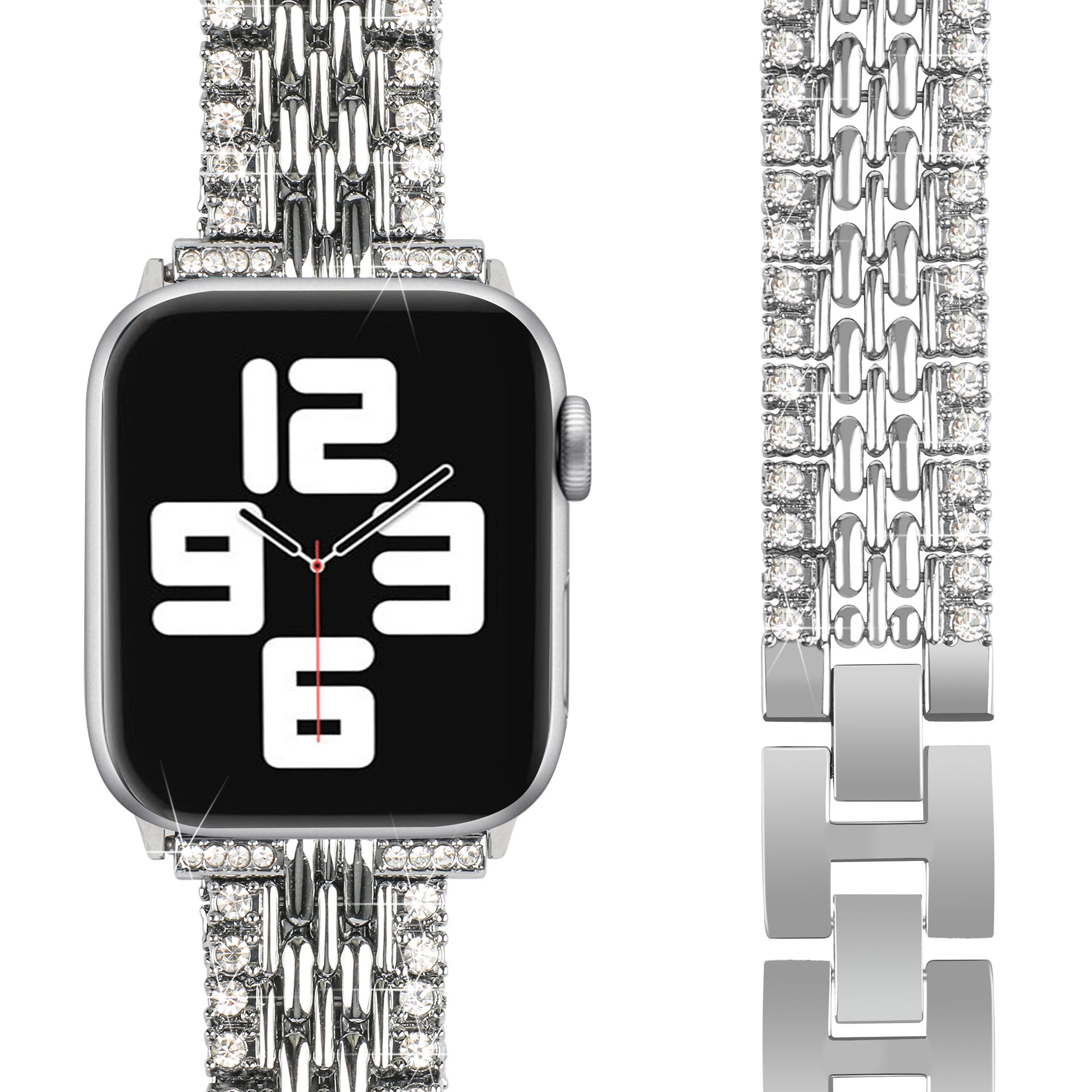 iPhoneアクセサリー Apple Watch シルバー925 アップルウォッチバンド｜チェーン×防水レザー｜メンズ