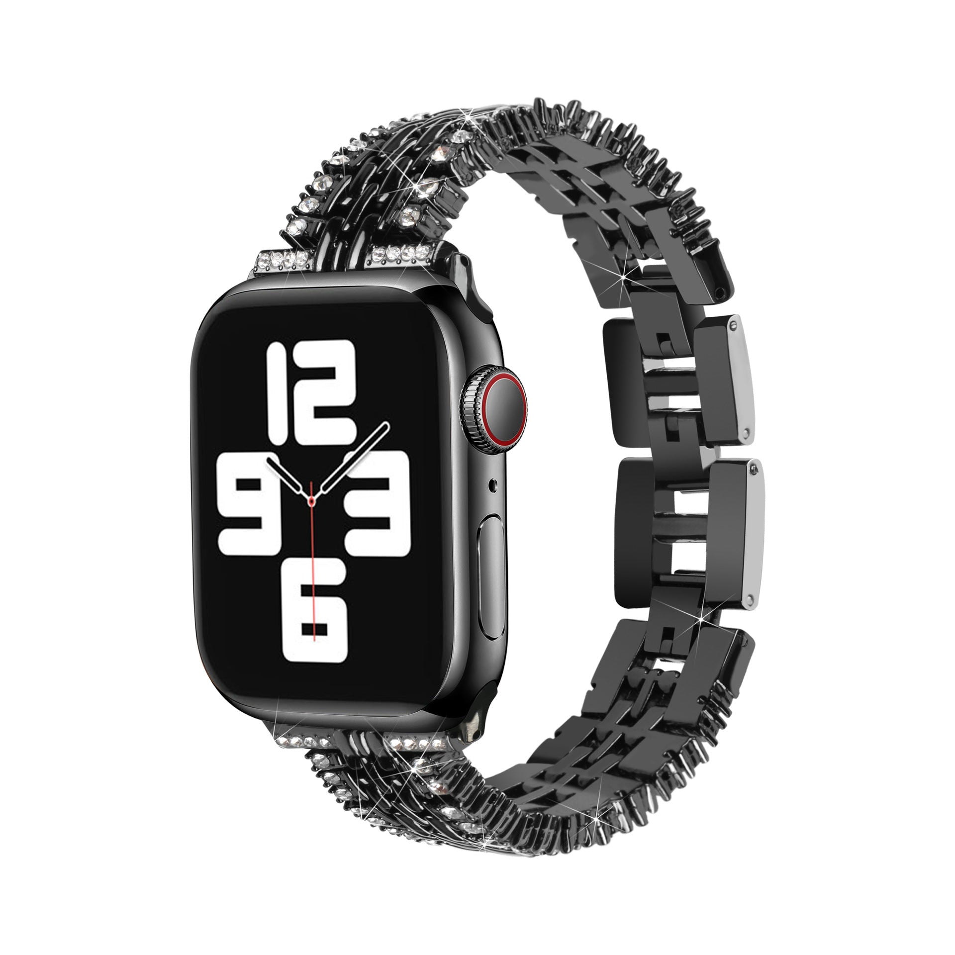 Diamond Drip Chain Link Steel Band For Apple Watch Two Colors