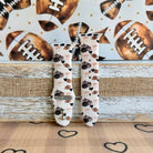 Game Day Darling coquette football print silicone band for Apple Watch with footballs, pumpkins, bows and hearts from Fancy Bands