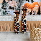 Rodeo Wild Apple Watch band with cowhide and leopard print patterns in brown, black, and cream with Western decor

