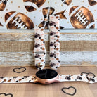 Game Day Darling coquette football print silicone band for Samsung Galaxy Watch with footballs, pumpkins, bows and hearts from Fancy Bands