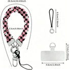 Size diagram for the Hey Boo, Looking Cute Scrunchie Phone Wrist Strap, showing the 26.5 cm loop, 2.5 cm width and 4.6 cm phone attachment tab.