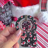 Video: the Snowman matching set, snapping the MagSafe grip ring onto the case, then wearing the matching scrunchie phone wrist strap