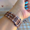 Toffee Tartan brown, tan and cream plaid silicone band for Samsung Galaxy Watch from Fancy Bands