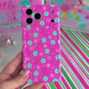 Video: turning the Peppermint Cutie Wavy Luxe MagSafe iPhone case in hand to show the pink peppermint print and wavy edges