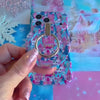 Video: Sugarplum Square grip ring shown close up, then snapped onto the matching case and held with one finger through the silver ring