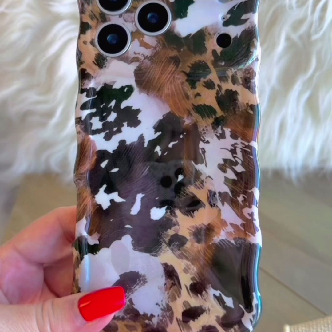 Rodeo Wild MagSafe iPhone case with cowhide and leopard print mix by Fancy Bands
