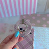 Pink Cashmere Plaid Hold It Fancy MagSafe grip ring with a soft pink, cream and taupe tartan plaid print from Fancy Bands