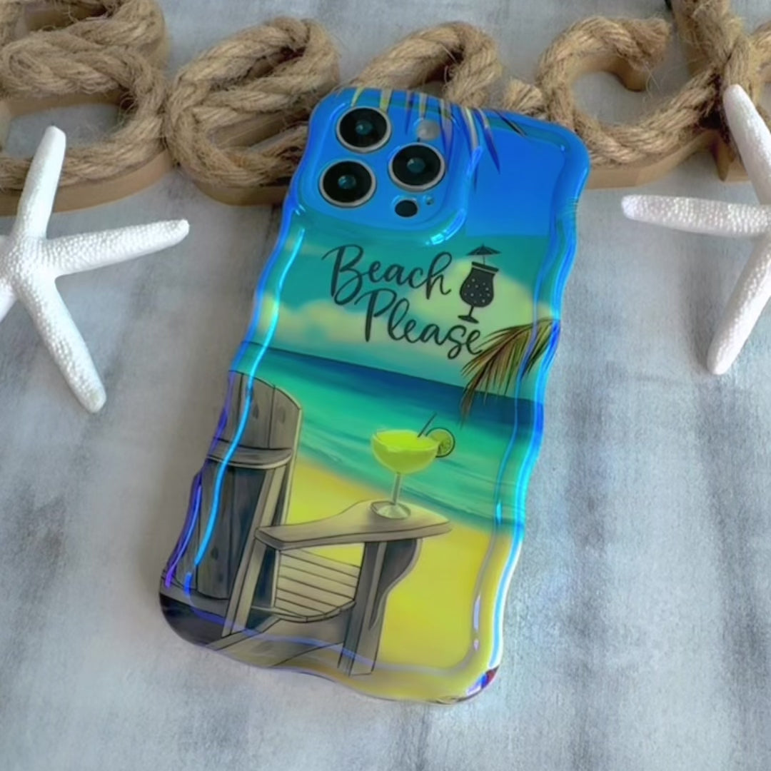 iPhoneアクセサリー sea Beach Please Iridescent MagSafe iPhone Case | Wavy Luxe – Fancy Bands