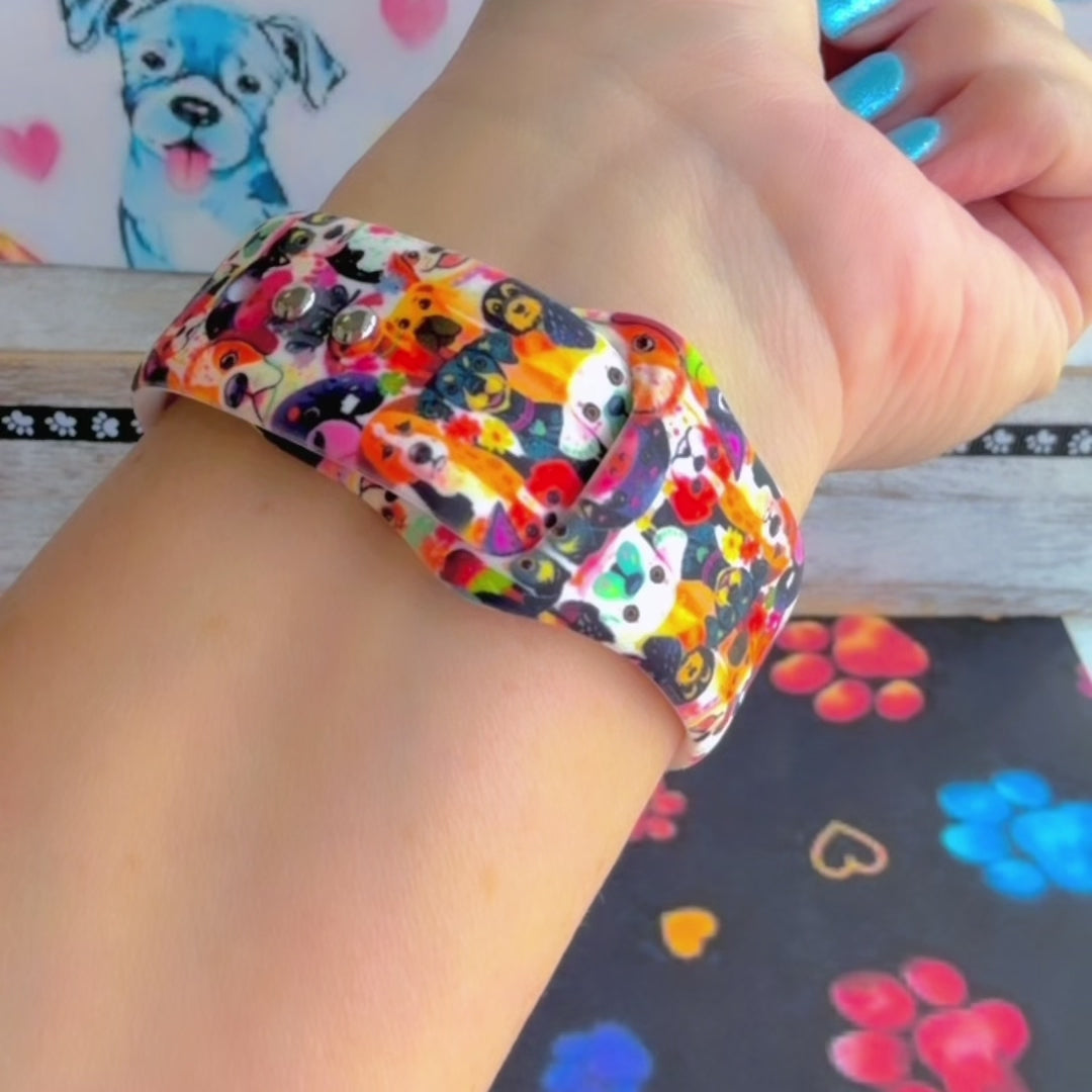 Zero Woofs Given colorful dog print silicone band for Apple Watch from Fancy Bands